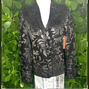 NWT Alice + Olivia Brocade Jacquard Blazer Jacket Size Small